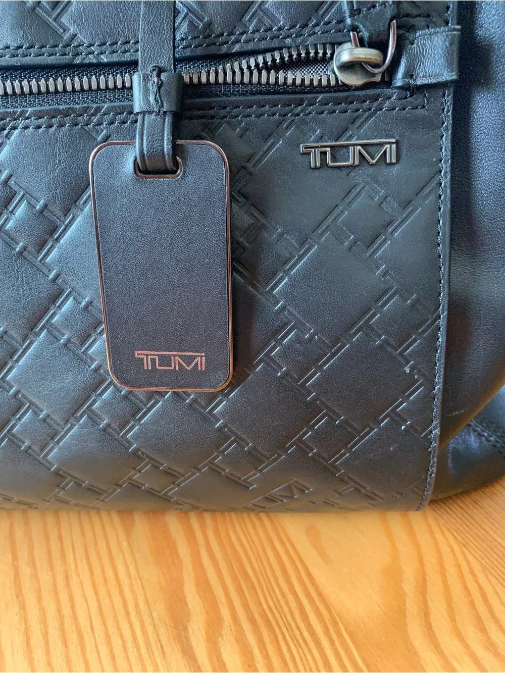 Tumi Black Quilted Leather Laptop Bag